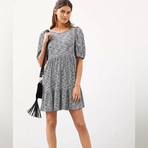 Daily Practice by Anthropologie Flounced Mini Dress Black/White Stripe XL